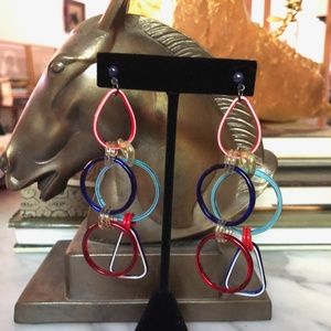 VTG 80s Delicate Murano Glass Chandelier Earrings